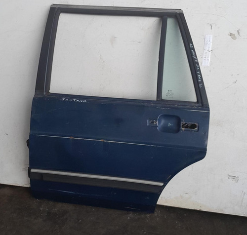Porta Traseira Esquerda Azul Vw Santana 4p 1987 Com Detalhe