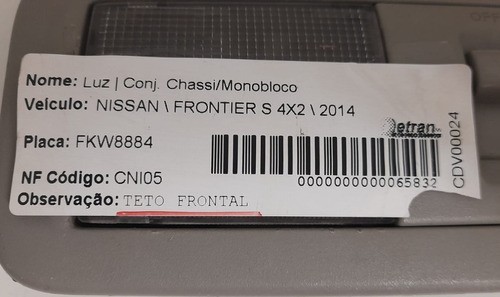 Luz Interna Teto Nissan Frontier 4x2 2014 - 26430jr00