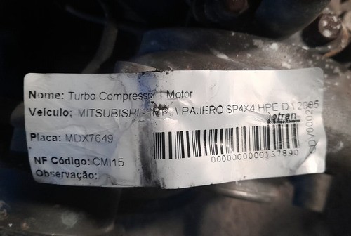 Turbina Mitsubishi Pajero 4x4 Hpe 2005 - Tf035