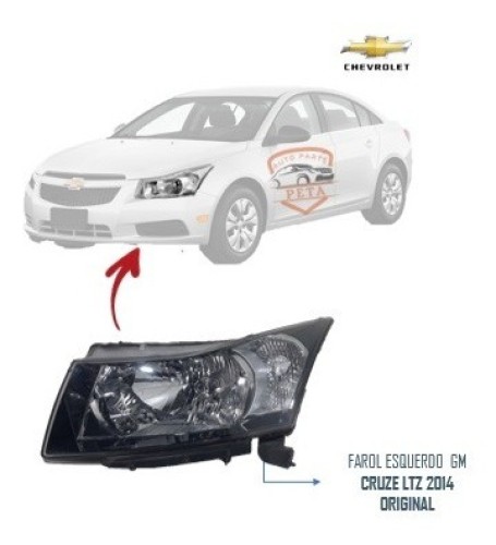 Farol Esquerdo Cromado Gm Cruze Ltz 2011 A 2016 Original