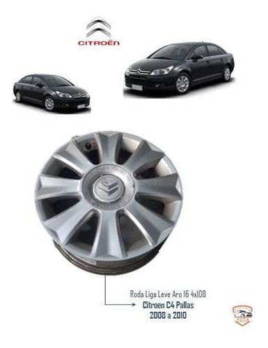 Roda Liga Leve Aro 16 4x108 Citroen C4 Pallas 2010