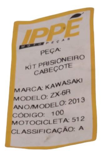 Kit Prisioneiro Cabeçote  Kawasaki Zx6r 2013 (512)