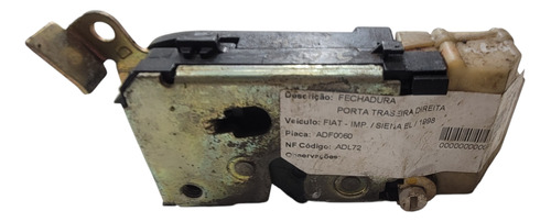 Fechadura Porta Traseira Direita Fiat Siena/1998 (al) Cxa441