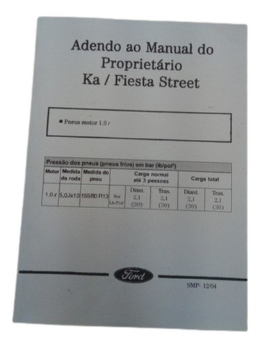 Manual Ford Ka / Fiesta / Courier Usado