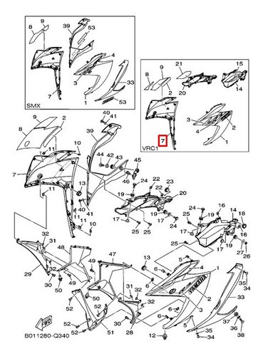 Carenagem Lateral Direita Com Avaria Yzf R3 Yamaha (321)