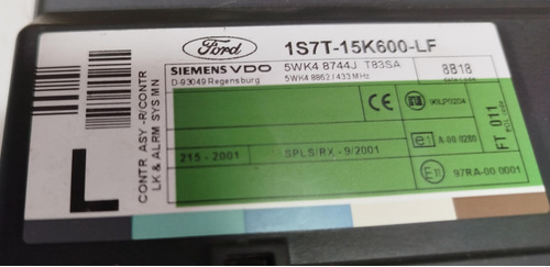 Módulo Conforto Ford Focus 2.0 16v 2004 A 2008 1s7t15k600lf