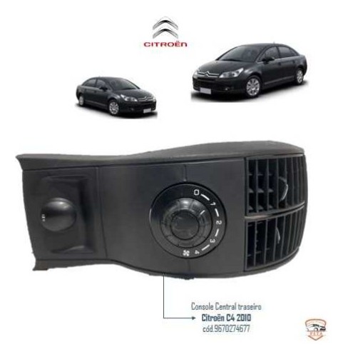 Console Botão Ventilação Traseiro Citroën C4 2010 9670274677