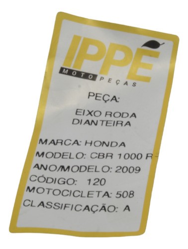 Eixo Roda Dianteira Honda Cbr 1000 Rr 2009 (508)