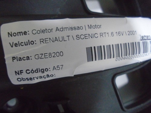 Coletor Admissão Clio Scenic Megane Kangoo 1.6 Original