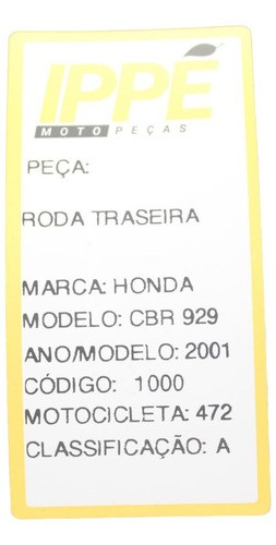 Roda Traseira Honda Cbr 9292 (472)