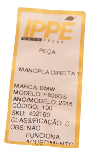 Manopla Direita Com Aquecedor Bmw F800gs 2016 Bmw F 800 Gs