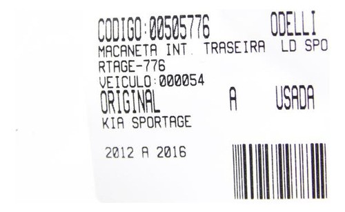 Maçaneta Int. Tras Ld Sportage 12/16 Us (776)