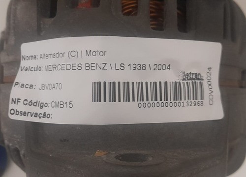 Alternador Mercedes Benz Ls 1938 04 - 0124555015 28v 80a