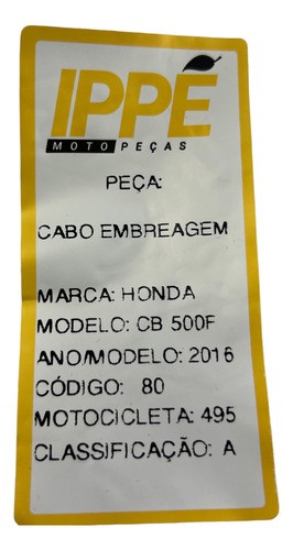 Cabo Embreagem Honda Cb 500f (495) 2016