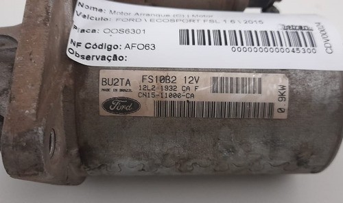 Motor De Arranque Ford Ecosport Fsl 1.6 2015 - Cn1511000ca