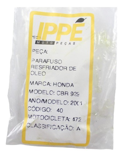 Parafuso Resfriador De Oleo Honda Cbr 929 (472) 2001