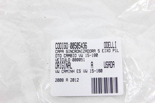 Capa Sincronizadora 5 Eixo Piloto Câmbio Vw 15-180 08/12 Us