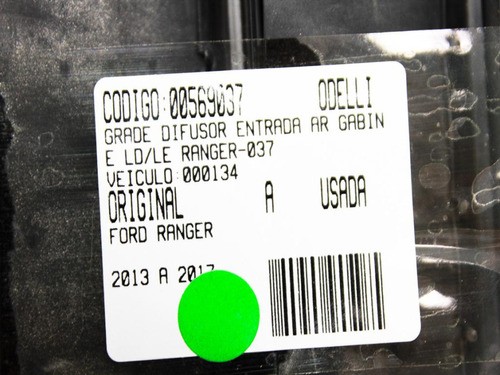 Grade Difusor Entrada Ar Gabine Ld/le Ranger 13/17 Us (037)