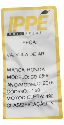 Valvula De Ar Honda Cb 650f (498) 2015