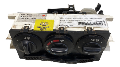 Comando Ar Condicionado Mercedes-benz Classe A 1688300985