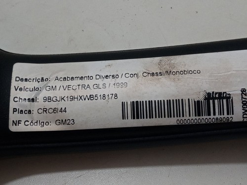 Puxador Porta Tras L/d Gm Vectra 98/05 Original