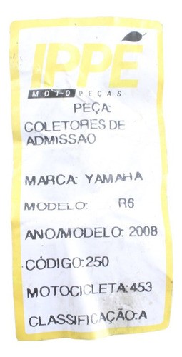 Coletores Admissão Yamaha Yzf R6 (453)