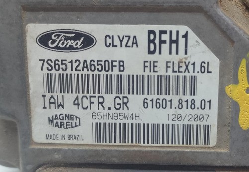 Módulo Injeção Uce Ford Fiesta 7s6512a650fb Bfh1 2004 A 2012