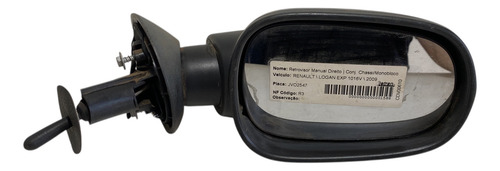 Espelho Retrovisor Manual Renault Clio 09 A 13 Lado Direito