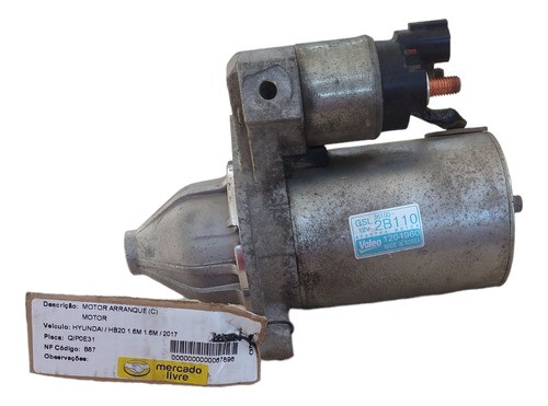 Motor Arranque Partida Hyundai Hb20 1.6 2015 2016 2017 2018