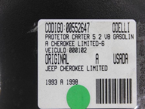 Protetor Carter 5.2 V8 Gasolina Cherokee Limited 93/98 Us (6