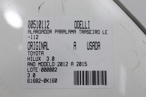 Alargador Paralama Tras Le Hilux 3.0 12/15 Us (112)