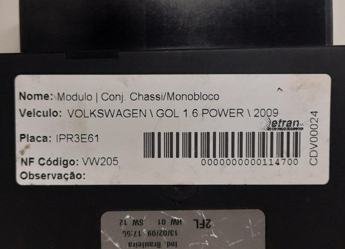 Módulo Conforto Volkswagen Gol Power 1.6 2009 - 500959433ad