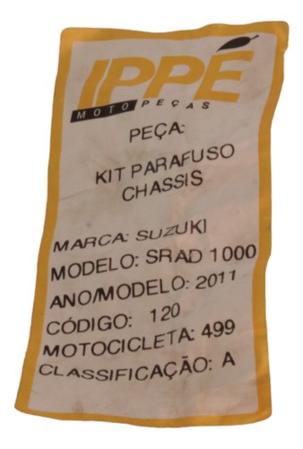 Kit Parafuso Chassi Suzuki Srad 1000 2011 (499)