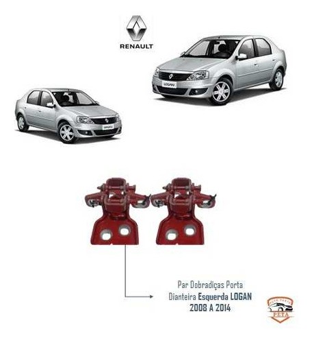 Par Dobradiça Porta Logan 2008 A 2013 Dianteira Esquerda