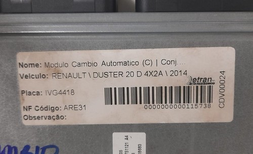 Módulo Câmbio Renault Duster - S126030101a