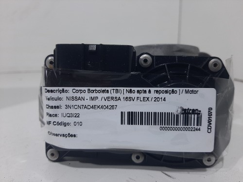 Corpo Borboleta Tbi Nissan Versa 14 0rigi 3aa50-03