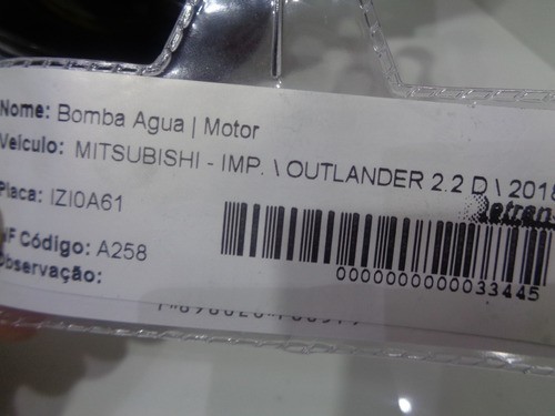 Bomba De Agua Outlander 2018 Diesel