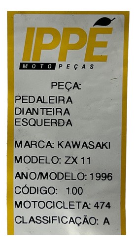 Pedaleira Dianteira Esquerda Kawasaki Zx11 (474) 1996