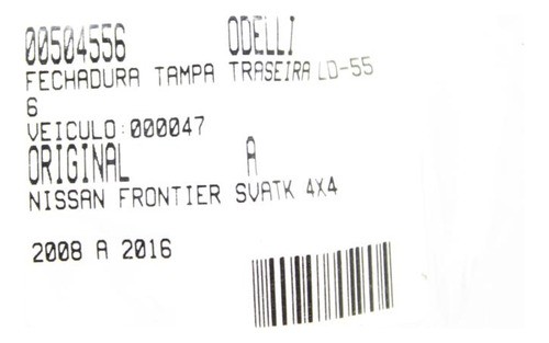 Fechadura Tampa Tras Ld Nissan Frontier Attack 4x4 2008-2016