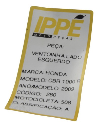 Ventoinha Lado Esquerdo Honda Cbr 1000 Rr 2009 (508)