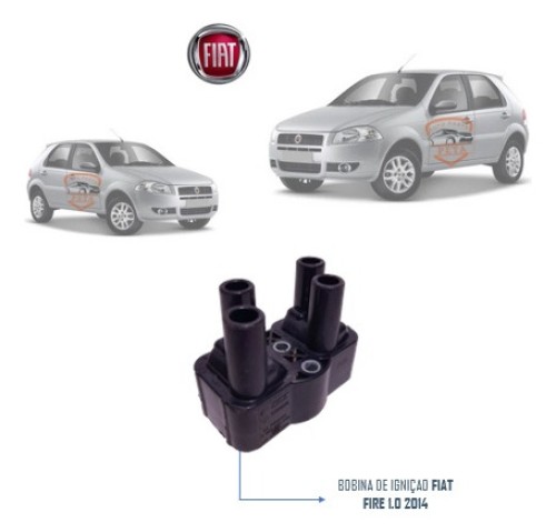 Bobina Ignição Fiat Palio Uno 1.0 8v Evo 2013 2014 55226876