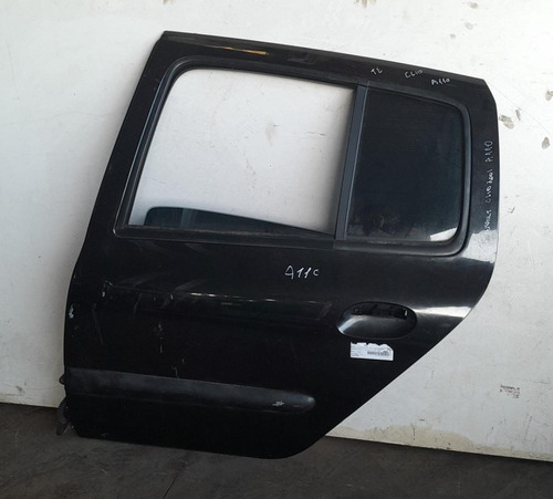 Porta Traseira Esquerda Preta Renault Clio Sedan 2001 A 2012