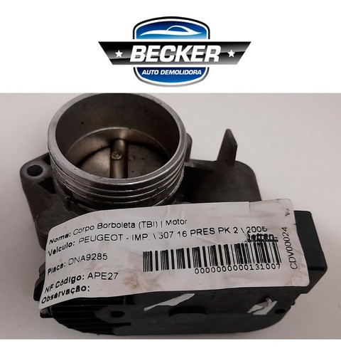 Tbi Corpo De Borboleta Peugeot 307 2005 - 0280750085