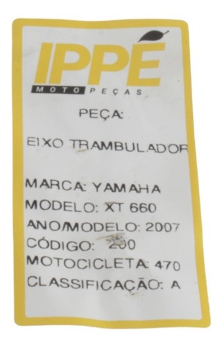 Eixo Trambulador Xt 660 Yamaha (470) 2007