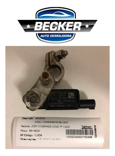 Sensor Negativo Bateria Compass 1.3 Turbo 22/22 - 68334529ad