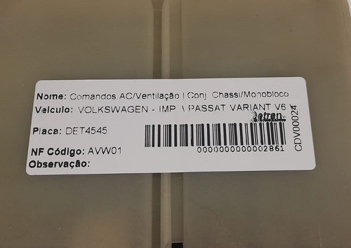 Comando Ac Ventilação Vw Passat Variant V6 - 5hb00761710