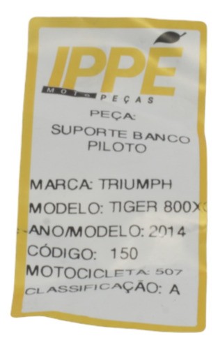 Suporte Banco Piloto Triumph Tiger 800xca (507) 2014