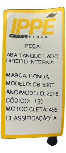 Aba Tanque Lado Direito Honda Cb 500f (495) 2016