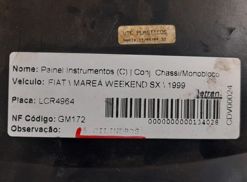 Painel De Instrumentos Do Fiat Marea Weekend Sx 1999/2000