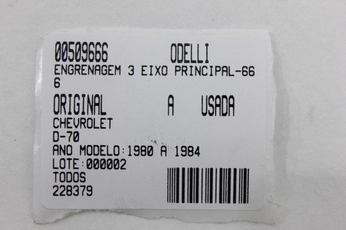 Engrenagem 3 Eixo Principal D-70 80/84 Usado (666)